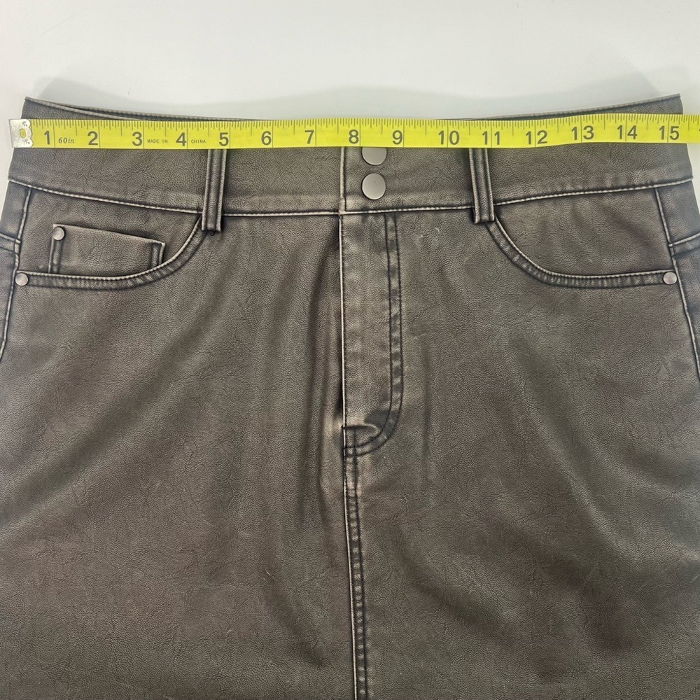 RD Style Black Distressed Faux Leather Skirt S Small - Picture 10 of 12